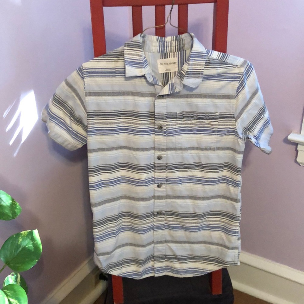 On the Byas blue grey button up